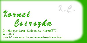kornel csirszka business card